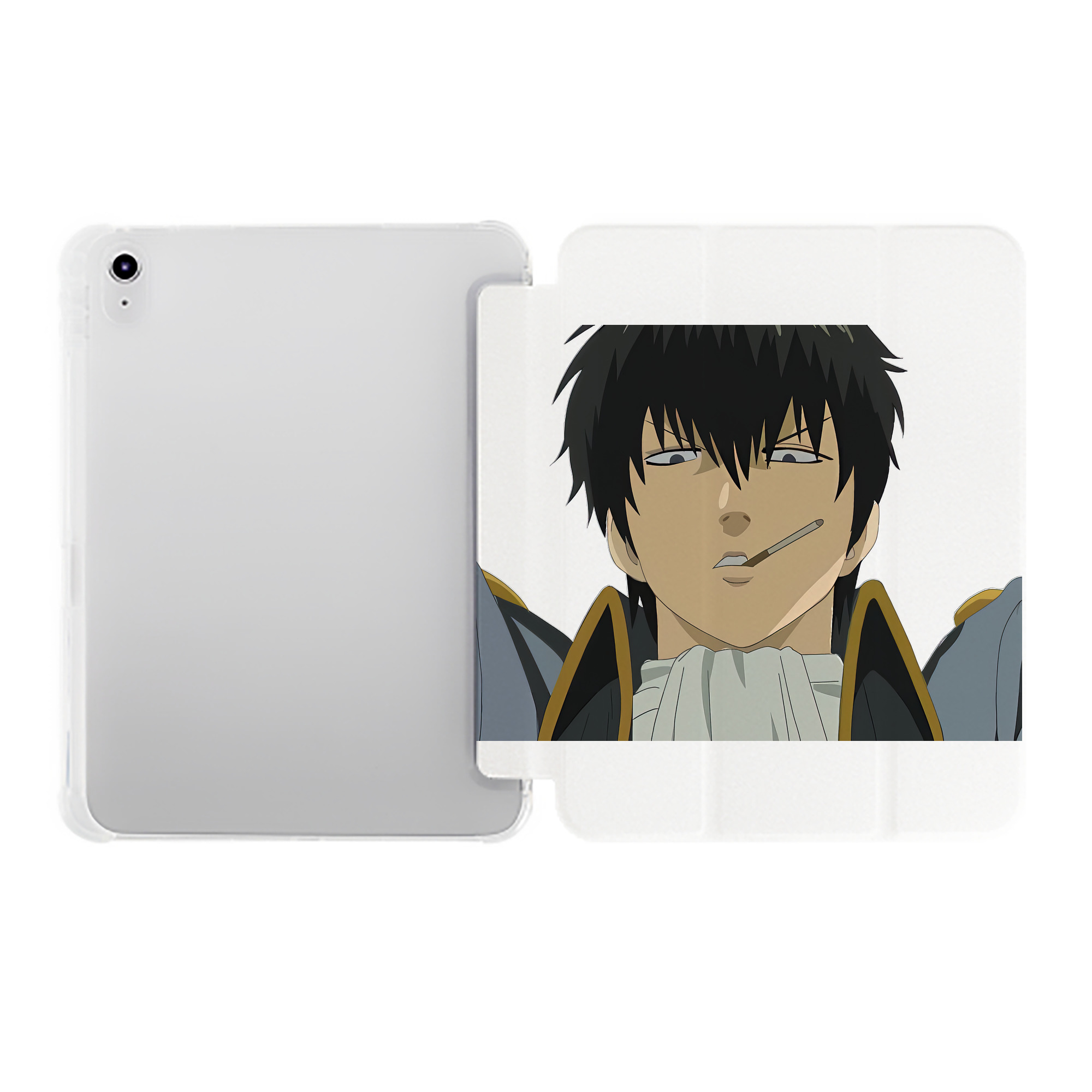 （画像用） ぎんたま 坂田銀時（さかたぎんとき） 神楽 志村新八（しむら しんぱち） GINTAMA Sakata Gintoki Kagura Shimura Shinpachi IPad ケース ペン収納付き 三つ折りスタンド PUレザー×シリコン 対応機種9.5/10.5/10.9インチ